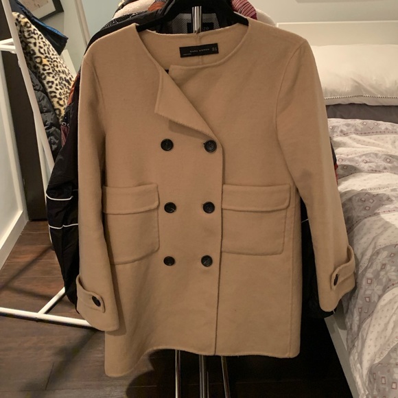 *TAN WOOL BLEND COAT* - Picture 2 of 4